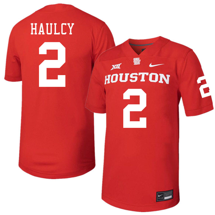 Men #2 A.J. Haulcy Houston Cougars College Football Jerseys Stitched-Red